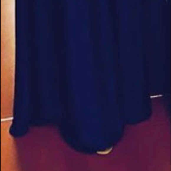 Gorgeous royal blue Grecian gown - Picture 3 of 8